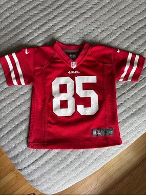 Nike Red Kids Football Jersey #85 with White Accents